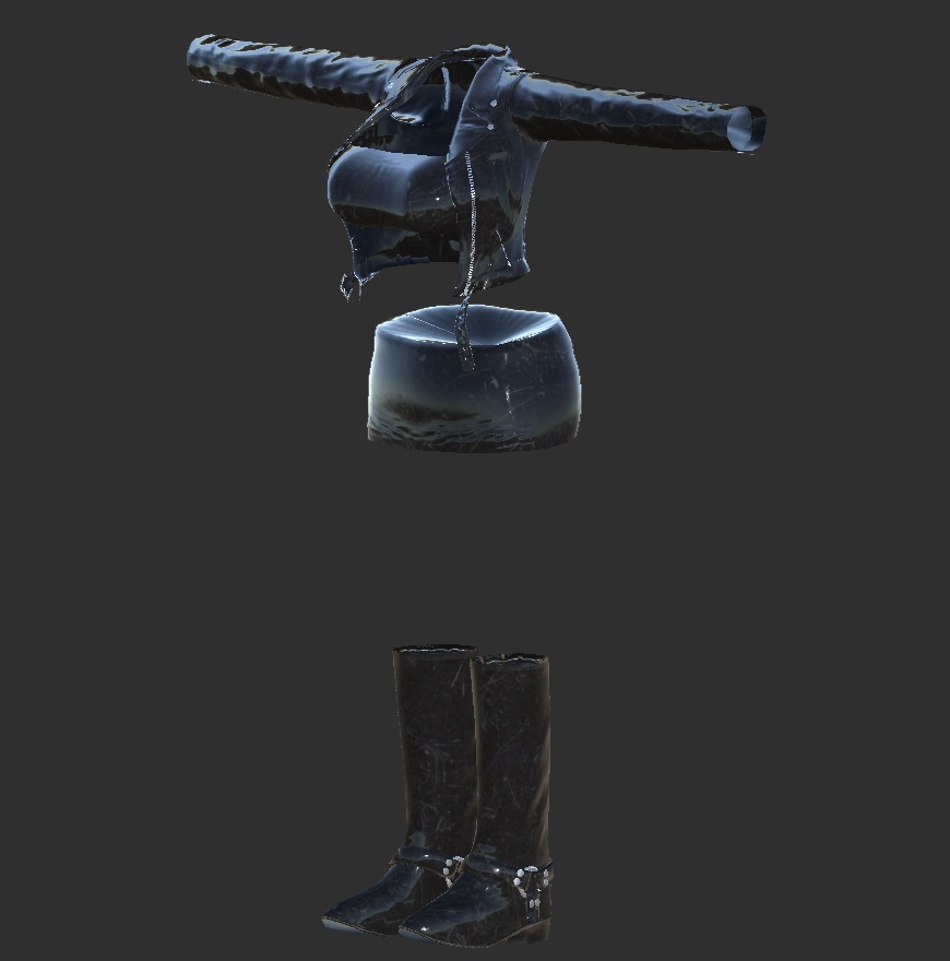 【3アバター対応】R.T.T.R.11Colors(ライダース チューブトップ タイトミニスカ リングブーツ マテリアル11色セット)【MA設定済】【KIKYO】【mizuki】【rurune】【VRChat】