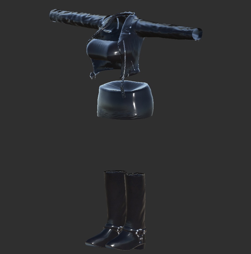 【3アバター対応】R.T.T.R.11Colors(ライダース チューブトップ タイトミニスカ リングブーツ マテリアル11色セット)【MA設定済】【KIKYO】【mizuki】【rurune】【VRChat】