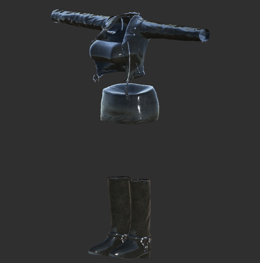 【3アバター対応】R.T.T.R.11Colors(ライダース チューブトップ タイトミニスカ リングブーツ マテリアル11色セット)【MA設定済】【KIKYO】【mizuki】【rurune】【VRChat】