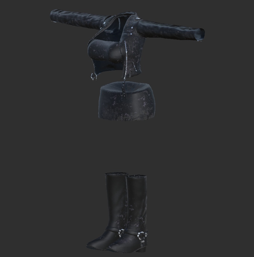 【3アバター対応】R.T.T.R.11Colors(ライダース チューブトップ タイトミニスカ リングブーツ マテリアル11色セット)【MA設定済】【KIKYO】【mizuki】【rurune】【VRChat】