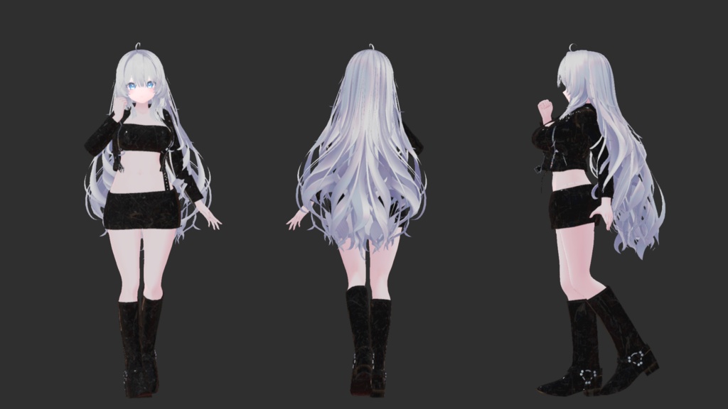 【3アバター対応】R.T.T.R.11Colors(ライダース チューブトップ タイトミニスカ リングブーツ マテリアル11色セット)【MA設定済】【KIKYO】【mizuki】【rurune】【VRChat】