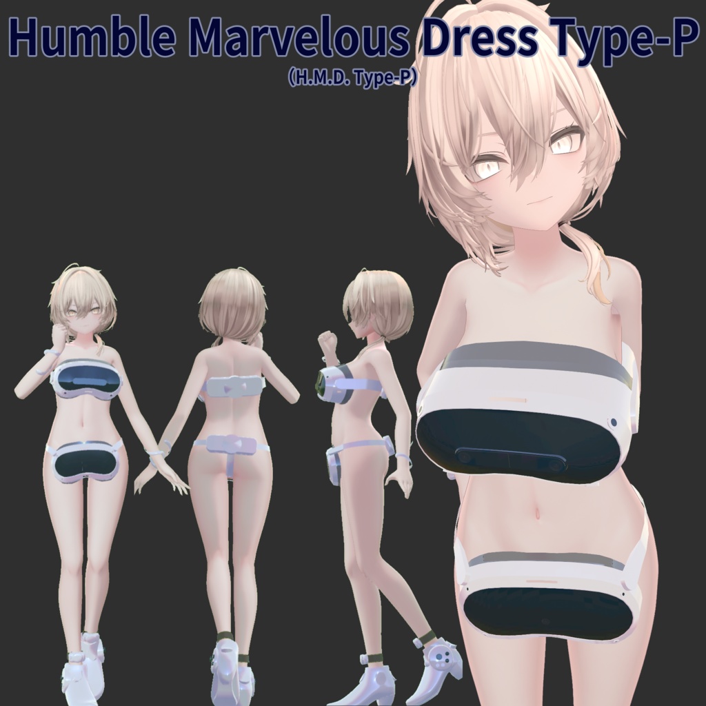 【7アバター対応】HumbleMarvelousDress Type-P(ハンブルマーベラスドレス タイプP)【MA設定済】【KIKYO】【Hakuu】【Manuka】【mao】【ririka】【mizuki】【rurune】【VRChat】