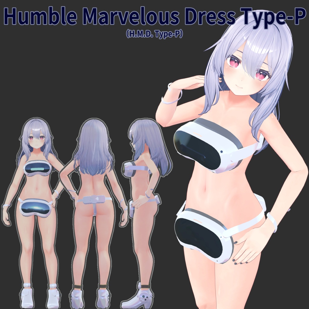 【４アバター対応】HumbleMarvelousDress Type-P(ハンブルマーベラスドレス タイプP)【MA設定済】【KIKYO】【Hakuu】【Manuka】【mao】【VRChat】