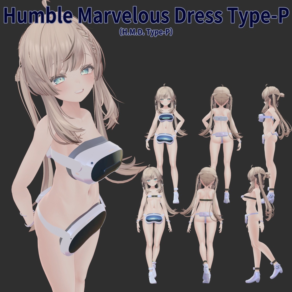 【7アバター対応】HumbleMarvelousDress Type-P(ハンブルマーベラスドレス タイプP)【MA設定済】【KIKYO】【Hakuu】【Manuka】【mao】【ririka】【mizuki】【rurune】【VRChat】