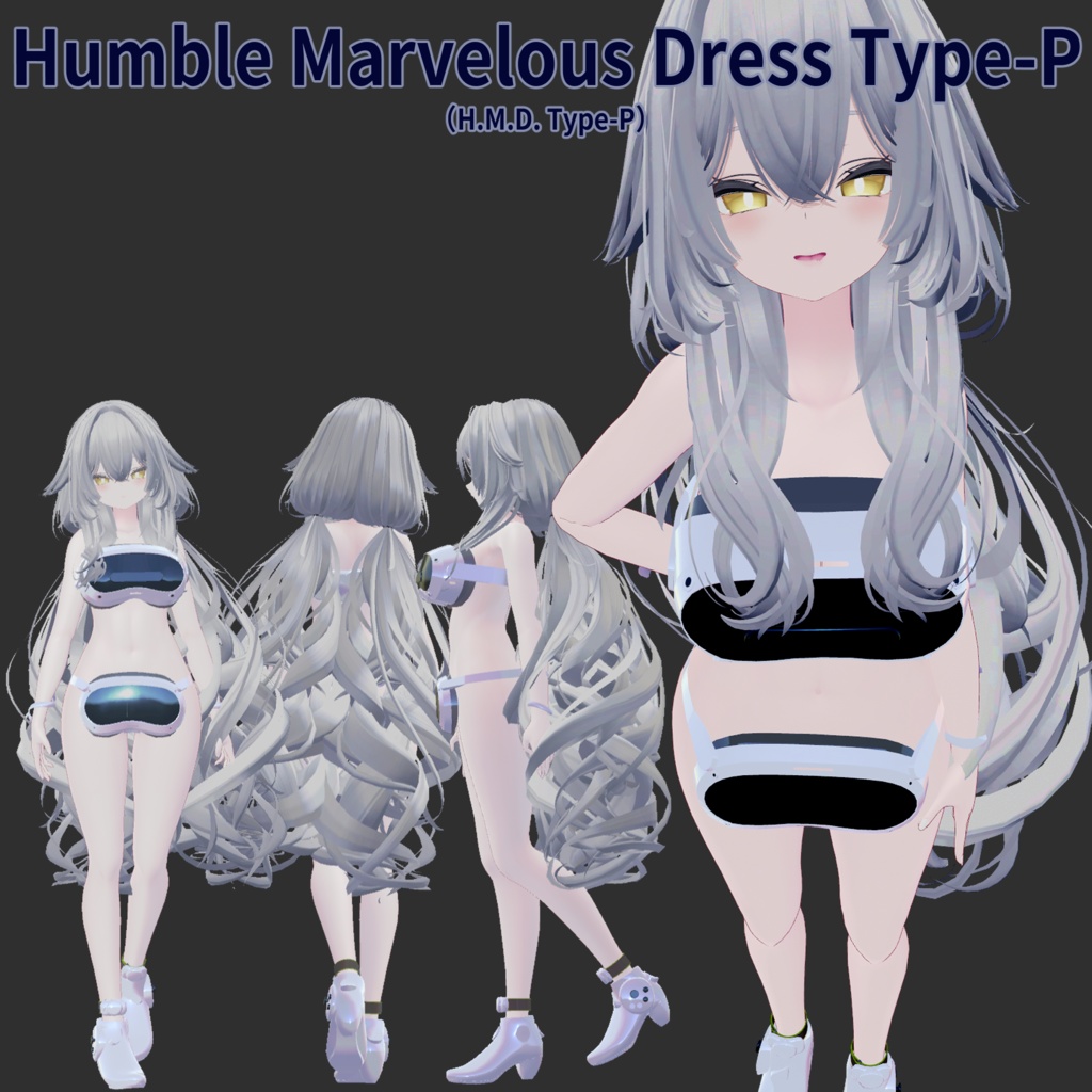 【7アバター対応】HumbleMarvelousDress Type-P(ハンブルマーベラスドレス タイプP)【MA設定済】【KIKYO】【Hakuu】【Manuka】【mao】【ririka】【mizuki】【rurune】【VRChat】