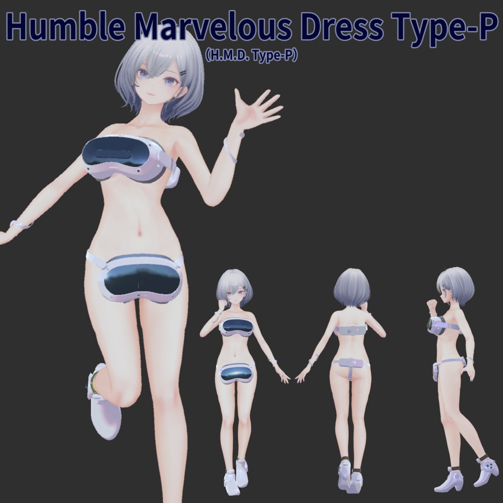 【7アバター対応】HumbleMarvelousDress Type-P(ハンブルマーベラスドレス タイプP)【MA設定済】【KIKYO】【Hakuu】【Manuka】【mao】【ririka】【mizuki】【rurune】【VRChat】