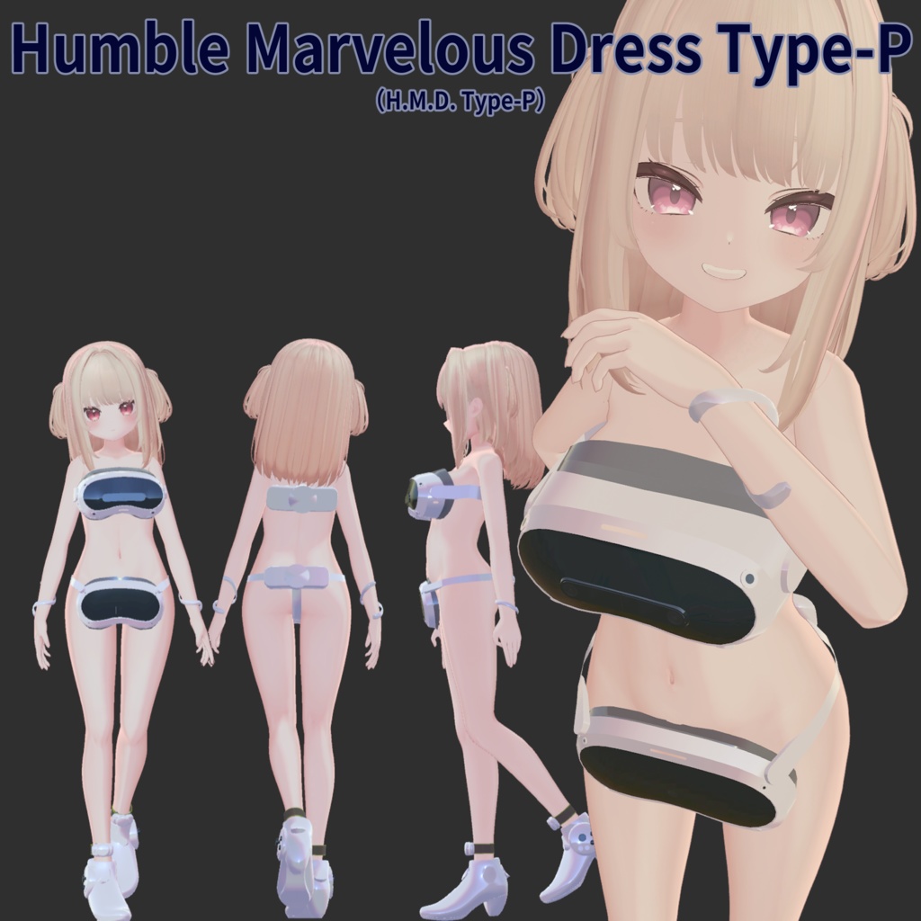 【7アバター対応】HumbleMarvelousDress Type-P(ハンブルマーベラスドレス タイプP)【MA設定済】【KIKYO】【Hakuu】【Manuka】【mao】【ririka】【mizuki】【rurune】【VRChat】