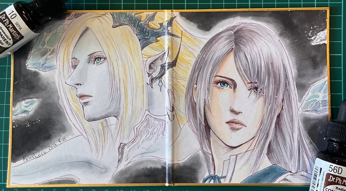 FF16見開き色紙シヴァ＆ジル