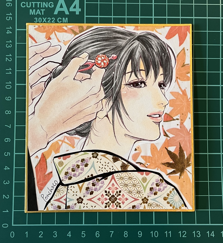 ミニ色紙 かんざし