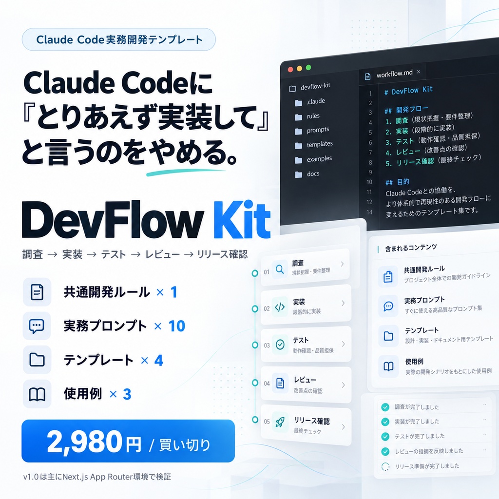 DevFlow Kit｜Claude Code開発テンプレート