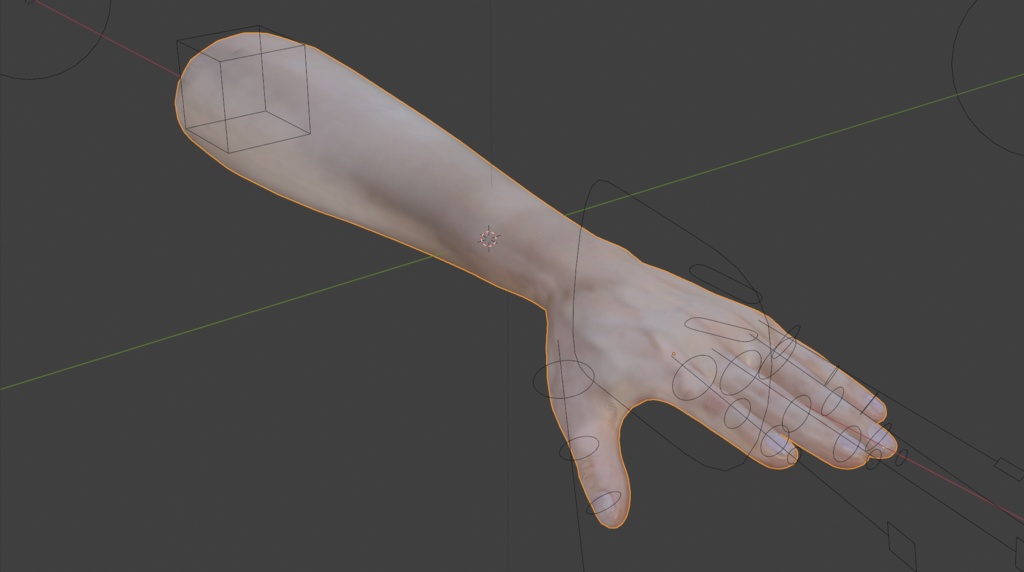リアルな手(Blender)すぐに動かせる。軽い。質感調節可能。