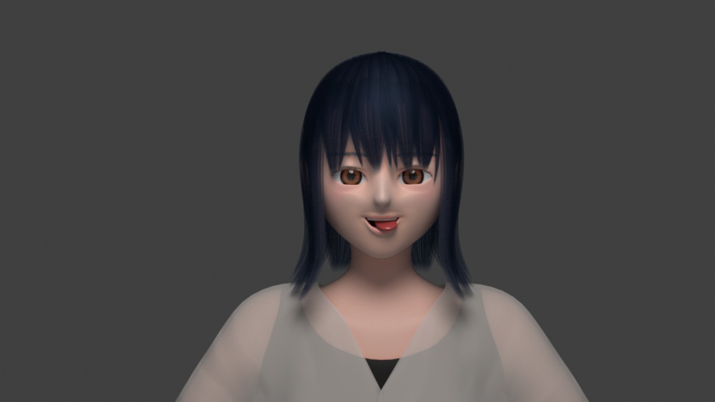 ディズニーCG風の人(動かせる)(Blender)(人間モデル)