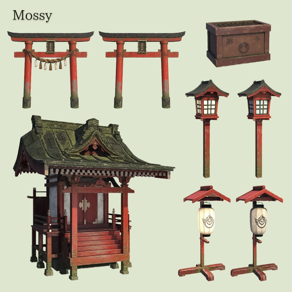 【VRChat想定】稲荷神社セット|Inari Shrine Pack