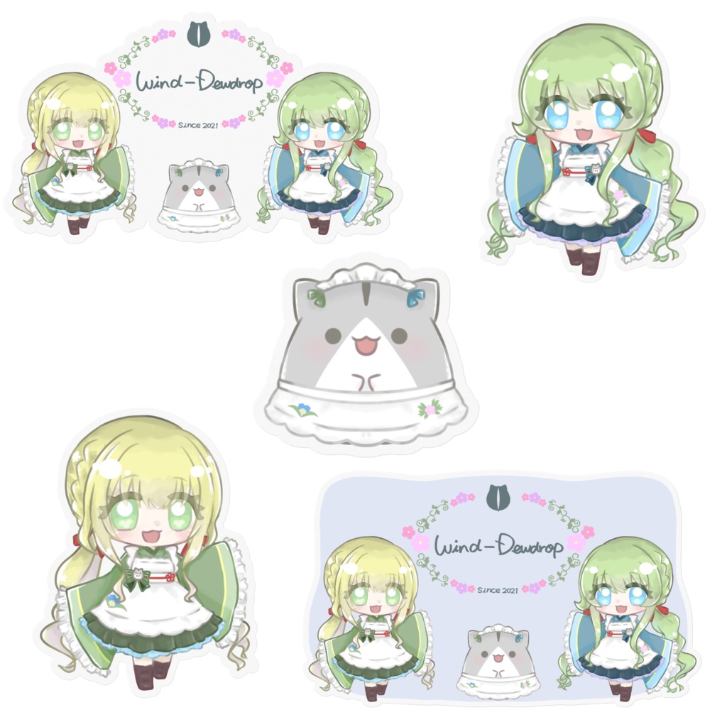 『Cafe **Wind-Dewdrop**』ステッカー