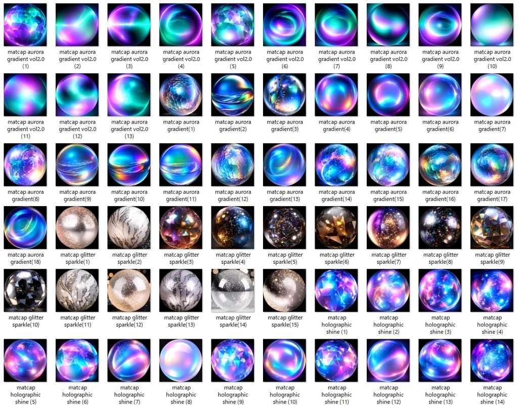 【無料あり】キラキラMatCapパック77種類詰め合わせ Vol.1 【商用利用可】