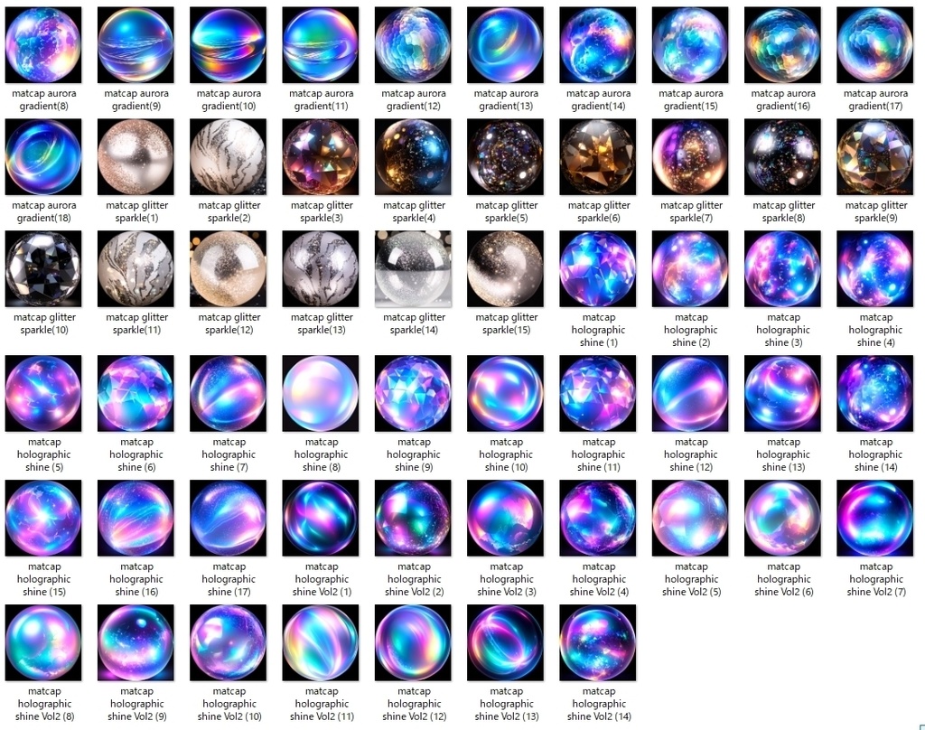 【無料あり】キラキラMatCapパック77種類詰め合わせ Vol.1 【商用利用可】