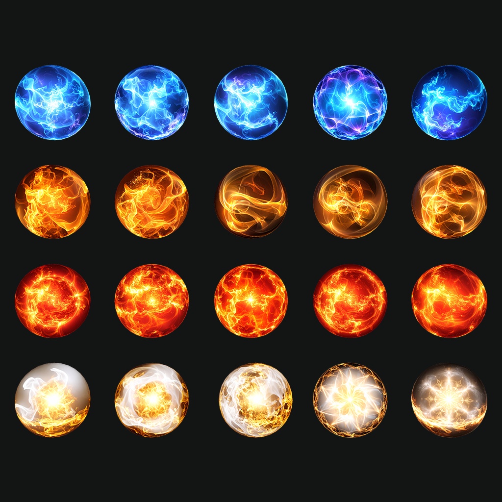 【無料あり】炎色MatCapパック64種類詰め合わせ Vol.1【商用利用可】