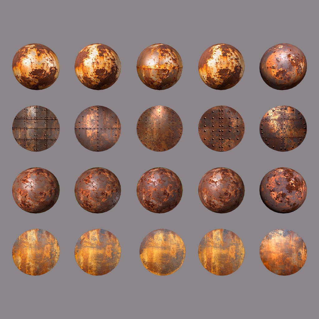 【無料あり】錆色MatCapパック64種類詰め合わせ Vol.1【商用利用可】