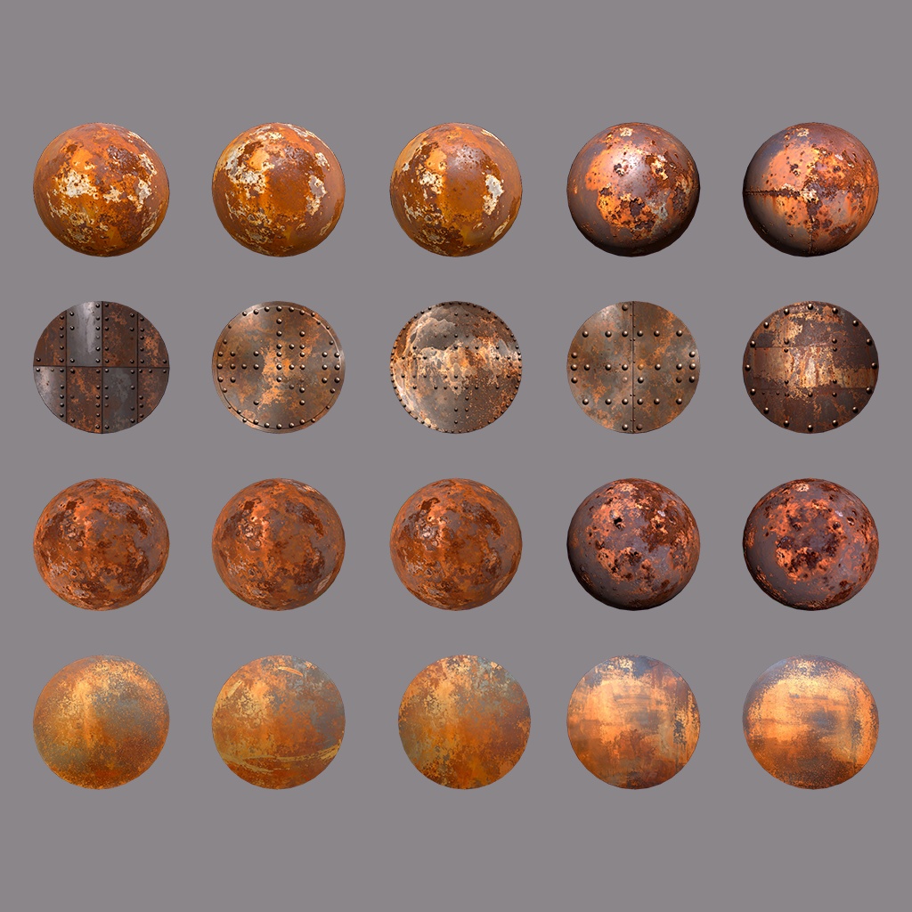 【無料あり】錆色MatCapパック64種類詰め合わせ Vol.1【商用利用可】