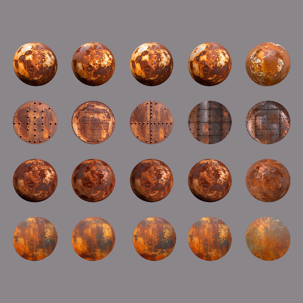 【無料あり】錆色MatCapパック64種類詰め合わせ Vol.1【商用利用可】