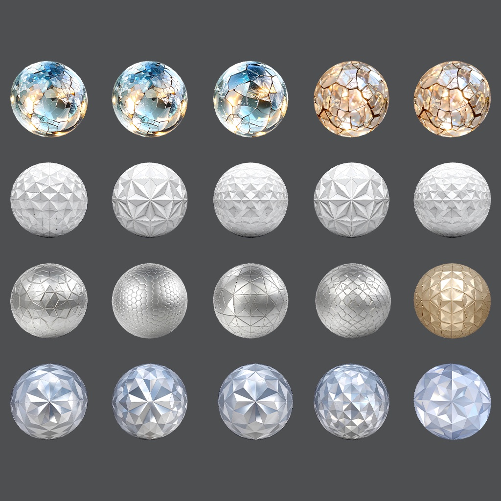 【無料あり】幾何学模様MatCapパック64種類詰め合わせ Vol.1 【商用利用可】