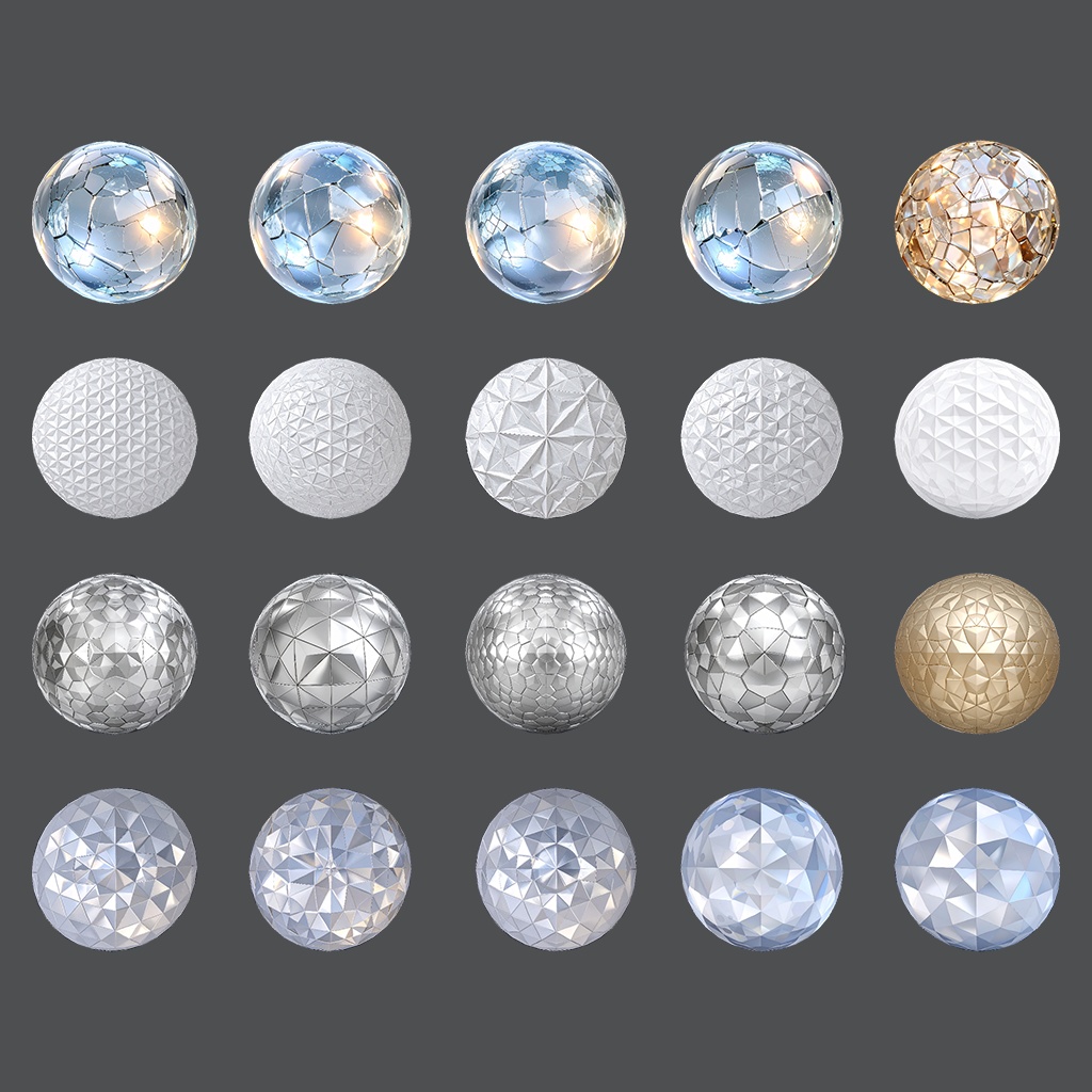 【無料あり】幾何学模様MatCapパック64種類詰め合わせ Vol.1 【商用利用可】