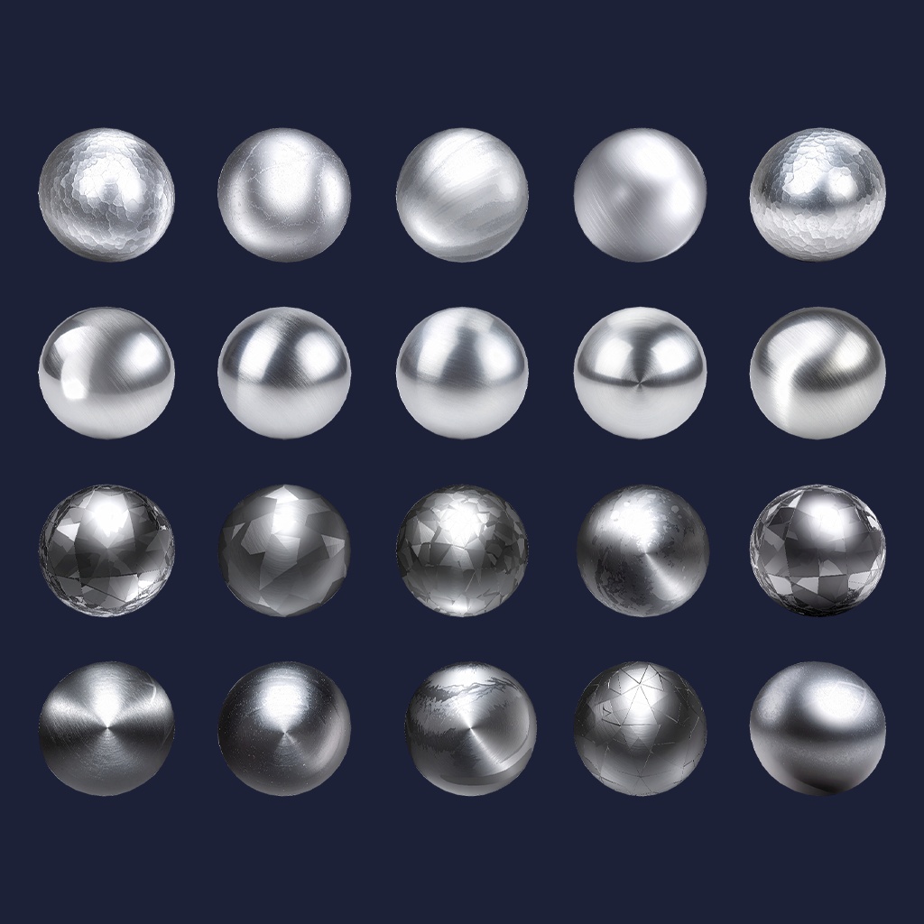 【無料あり】金属質感MatCapパック64種類詰め合わせ Vol.1 【商用利用可】