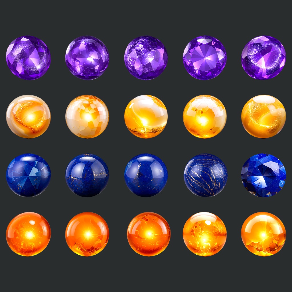 【期間限定無料あり】宝石質感MatCapパック64種類詰め合わせ Vol.2【商用利用可】