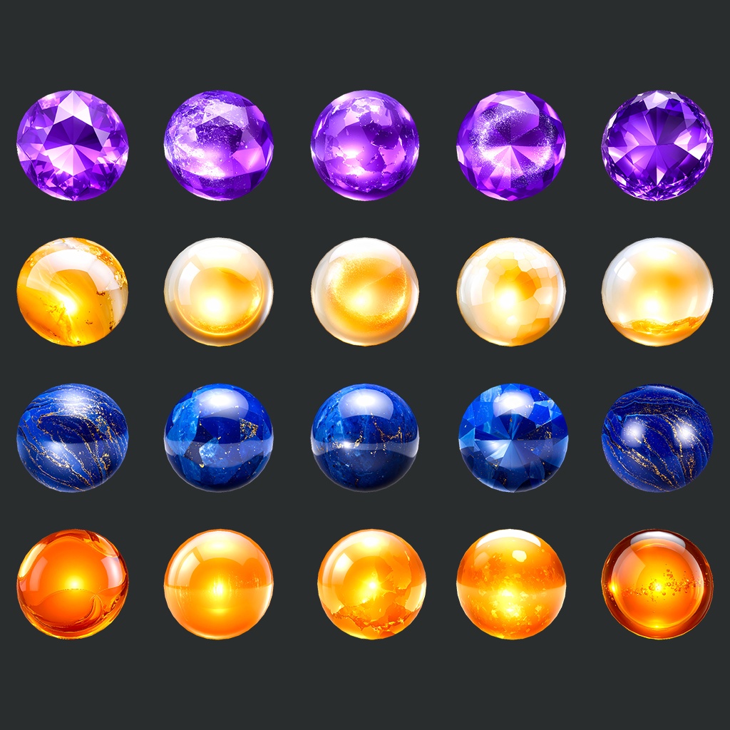 【期間限定無料あり】宝石質感MatCapパック64種類詰め合わせ Vol.2【商用利用可】