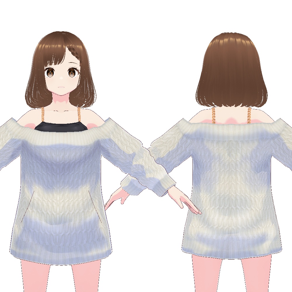 【VRoid】オフショルダーニット