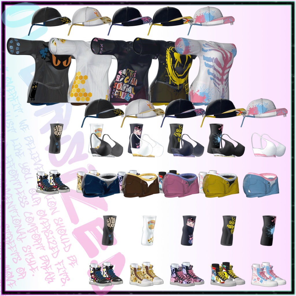 【10アバター対応】 - OVERFIT 【VRChat向け衣装モデル】