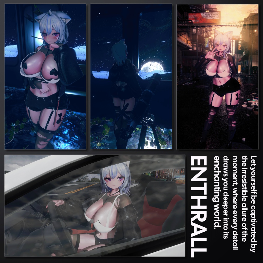 【9アバター対応】 - Noir Temptation 【VRChat向け衣装モデル】