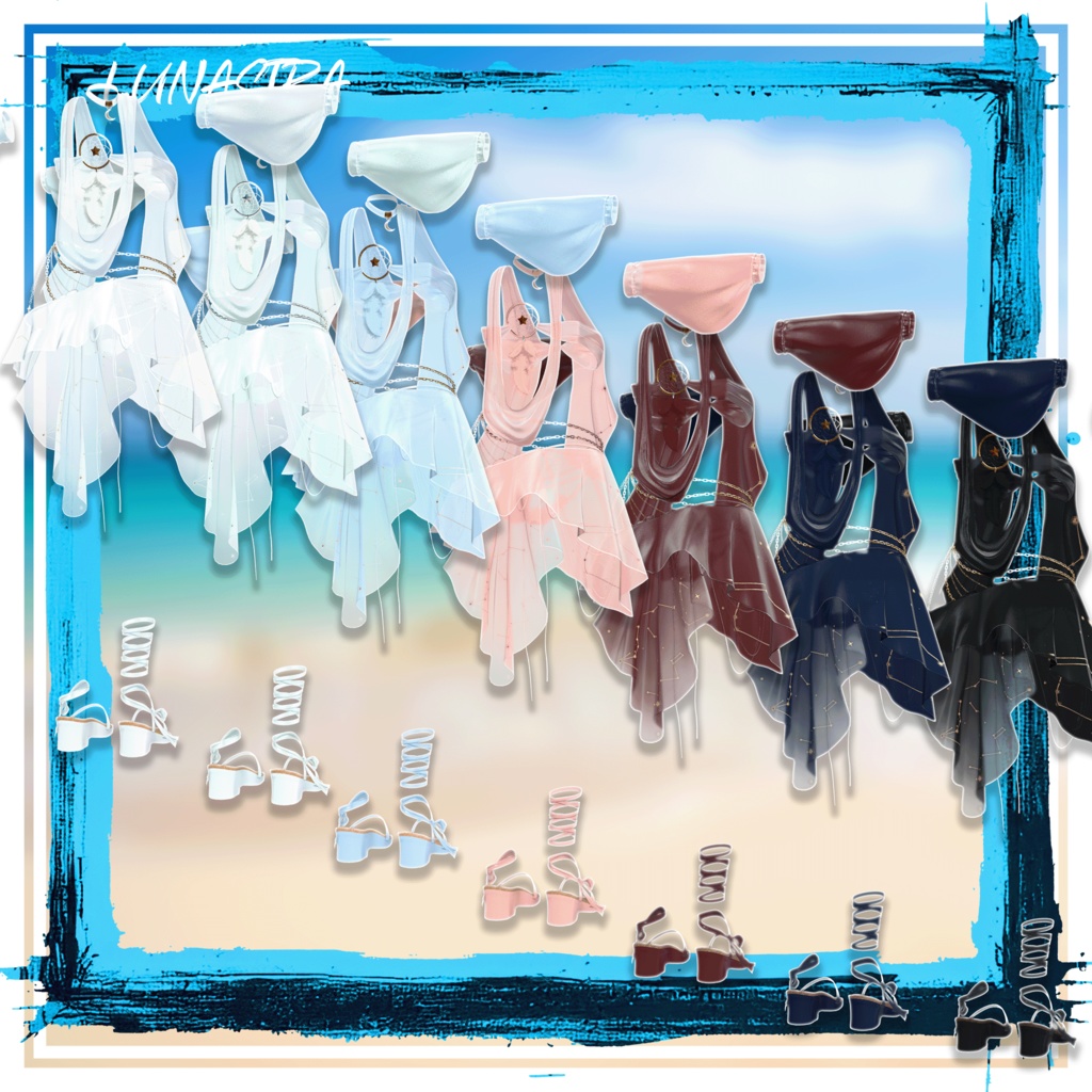 【9アバター対応】 - Lunastra 【VRChat向け衣装モデル】