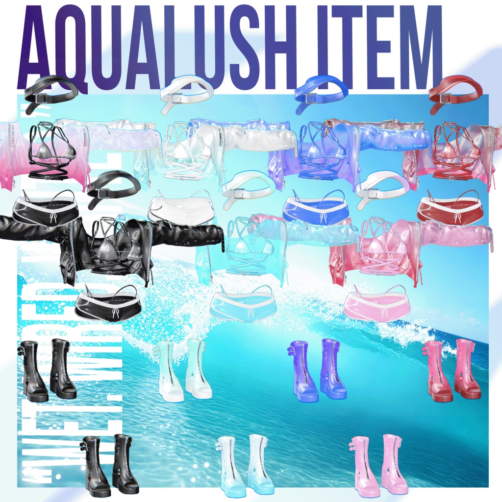 「イチゴ」対応追加!【9アバター対応】 Aqualush 【VRChat向け衣装モデル】
