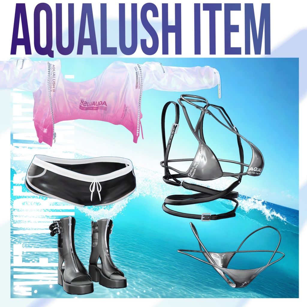 「イチゴ」対応追加!【9アバター対応】 Aqualush 【VRChat向け衣装モデル】