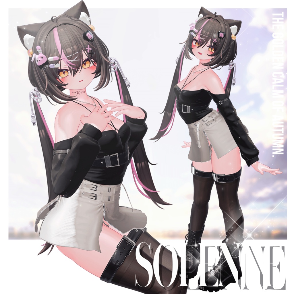 【10アバター対応】 Solenne 【VRChat向け衣装モデル】