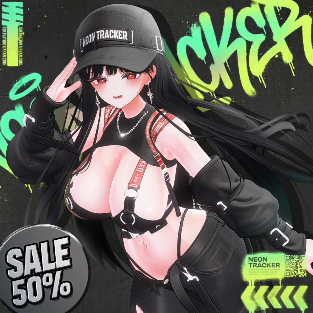 🎉Sale!✨【11アバター対応】Neon Tracker【VRChat向け衣装モデル】