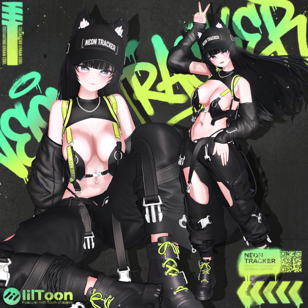 ✨ 2026 NEW YEAR SALE ✨【10アバター対応】 Neon Tracker 【VRChat向け衣装モデル】