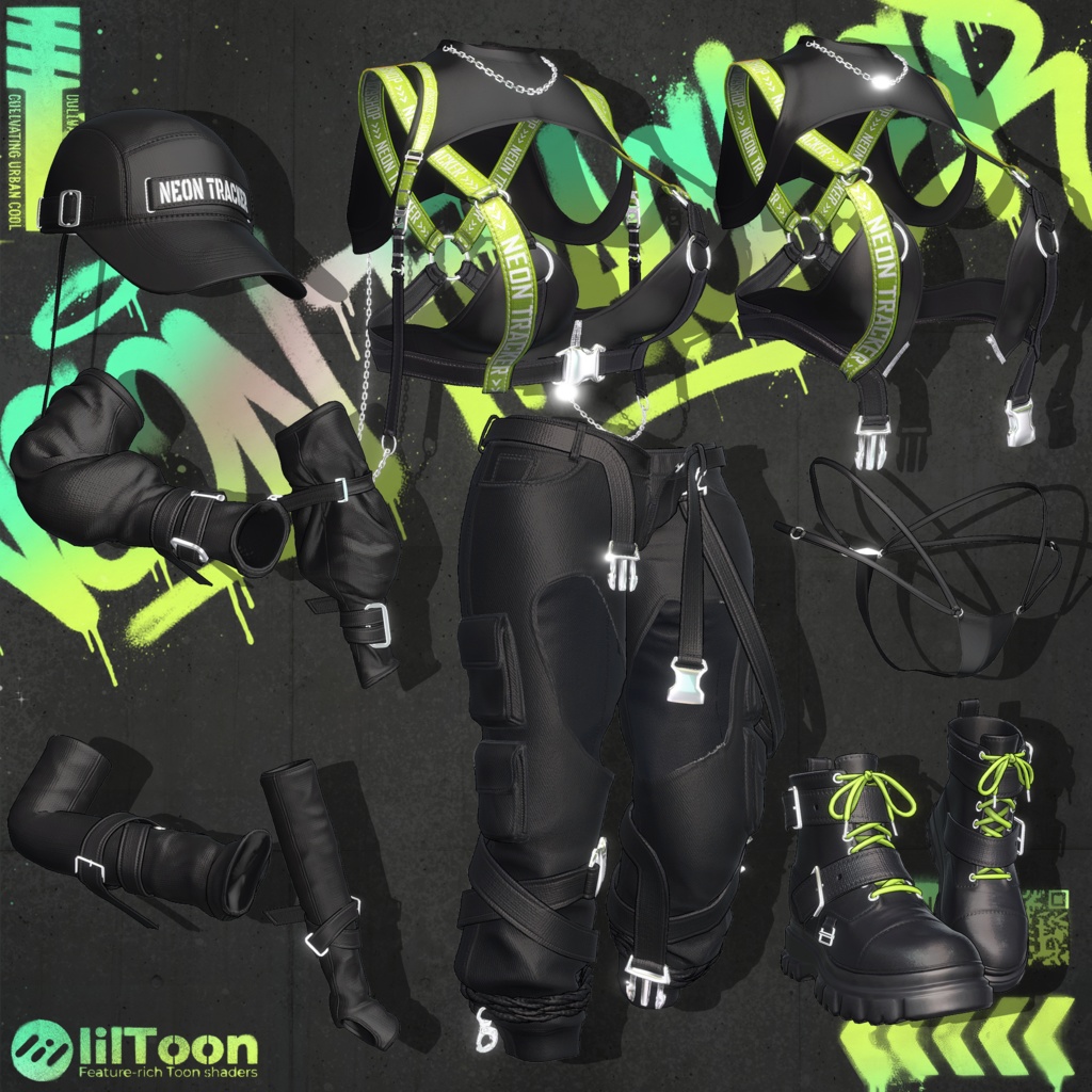 ✨ 2026 NEW YEAR SALE ✨【10アバター対応】 Neon Tracker 【VRChat向け衣装モデル】