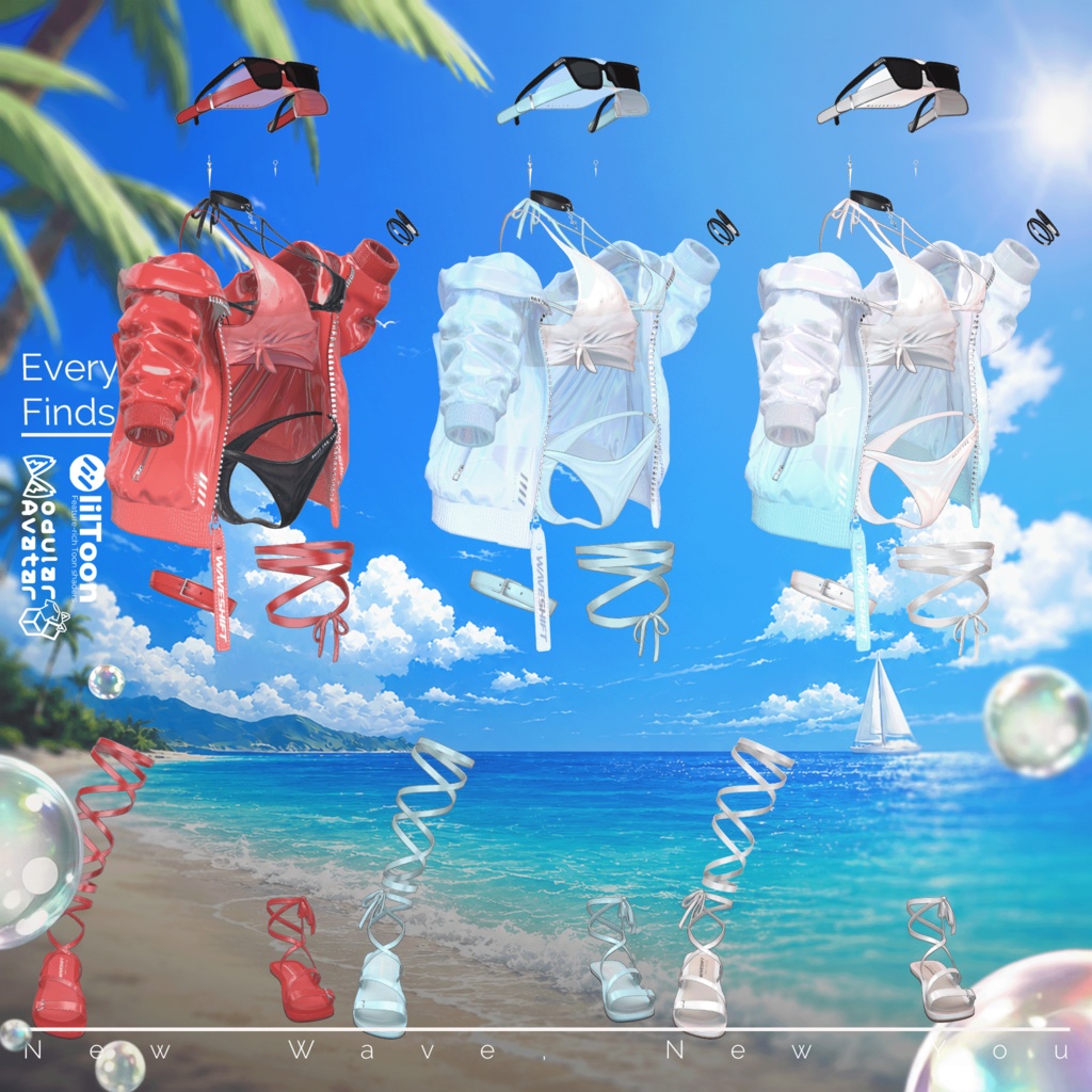 ✨SALE🌊【13アバター対応】 WaveShift 【VRChat向け衣装モデル】