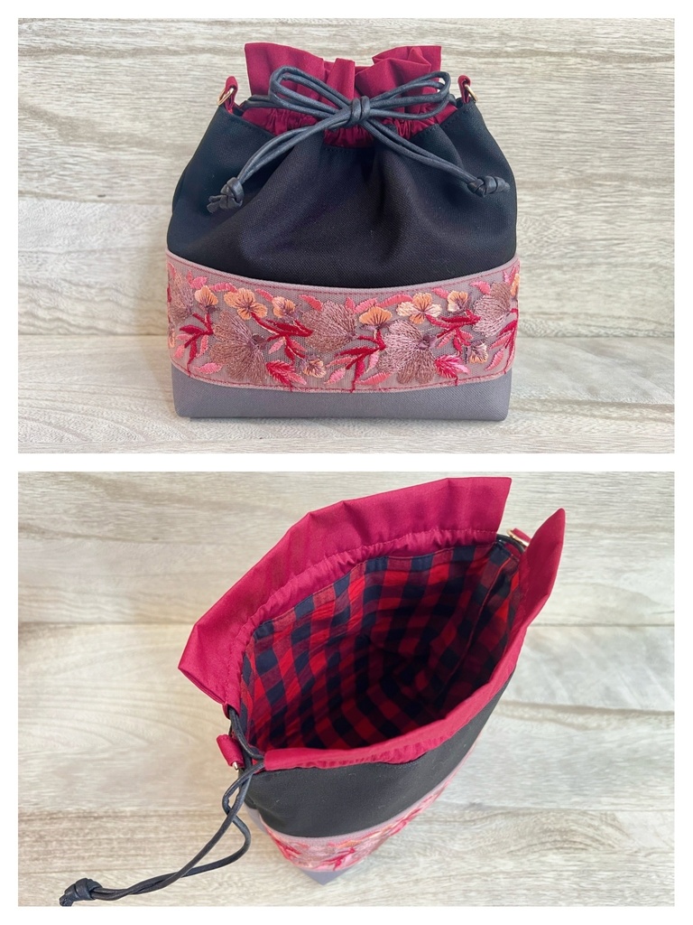 刺繍リボンでおめかし巾着