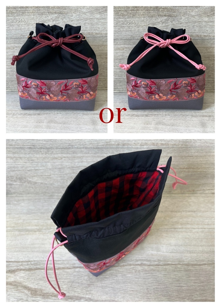 刺繍リボンでおめかし巾着