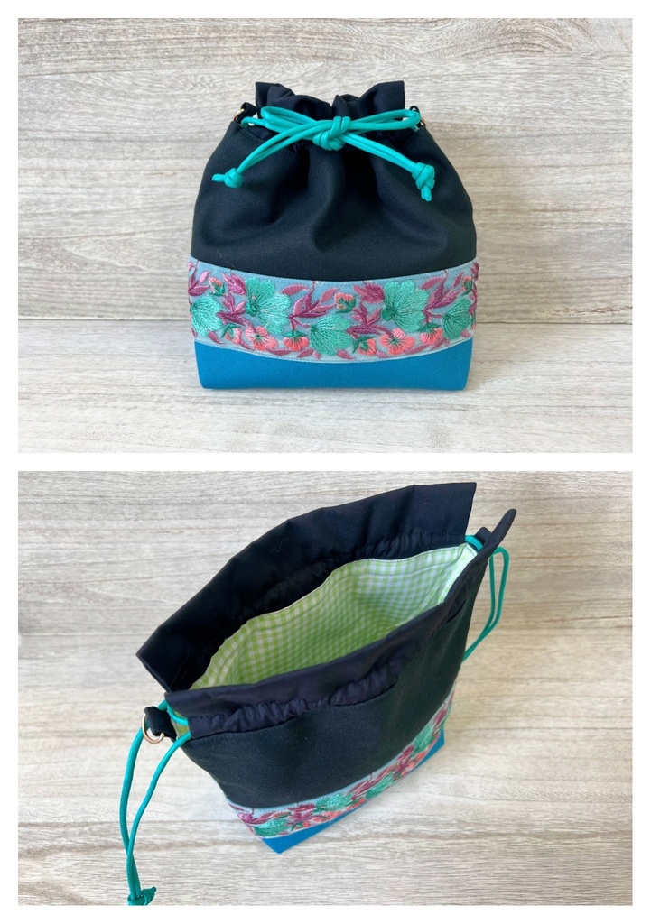 刺繍リボンでおめかし巾着