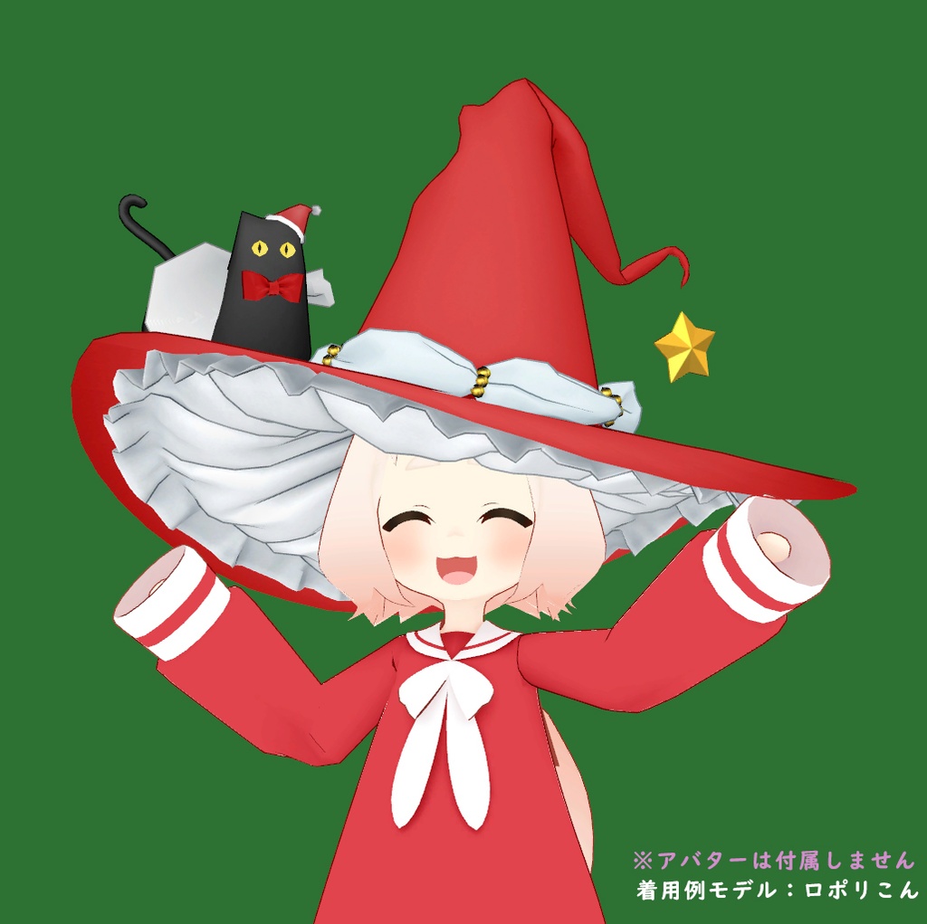 サンタ猫が見つめる帽子