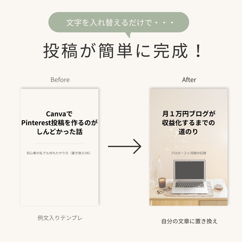 Canvaで使える|Pinterest投稿テンプレ【初心者向け・例文入り】