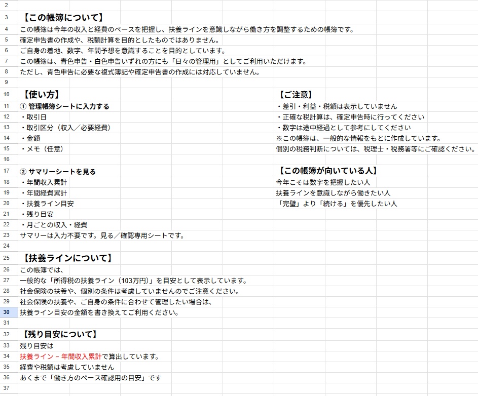 スタート帳簿｜1年目のための帳簿