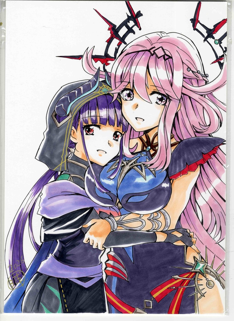 カラーイラスト【しもべサツキ＆しもべサクラバ】A4サイズ