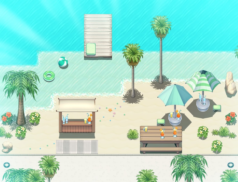 【無料】サマービーチ&プール タイルセット