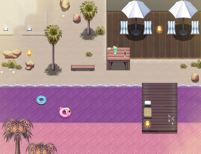 【無料】サマービーチ&プール タイルセット