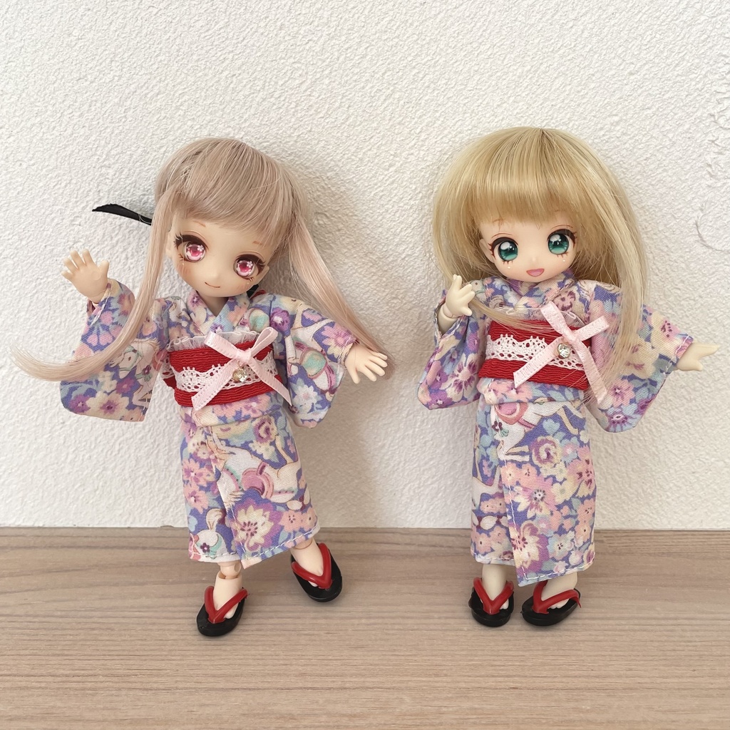 1/12ドール用 浴衣セット 花柄パープル